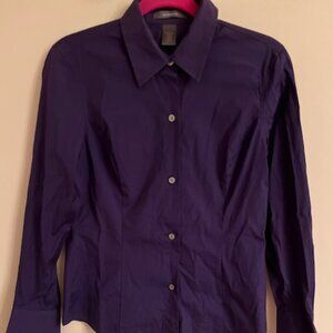 Vintage 80-90's Liz Claiborne Button Down Shirt Deep Purple Long Sleeve Size 4